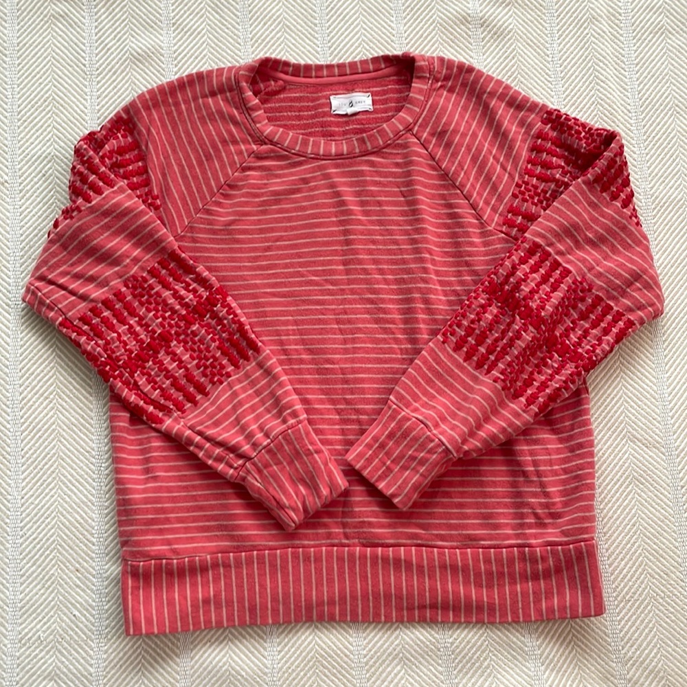 Lou & Grey Red Striped Sweatshirt